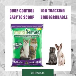 Fresh News Non-Clumping Scented Paper Cat Litter, 25-lb Bag -Furry Friends 539206 PT5. AC SS1800 V1667519110