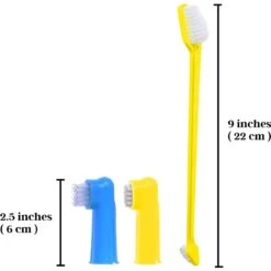 SunGrow Dog & Cat Stick & Finger Toothbrush Kit, Dental Care For Your Pets, Suitable For Ferrets, 3 Count -Furry Friends 541622 PT6. AC SS1800 V1670425388