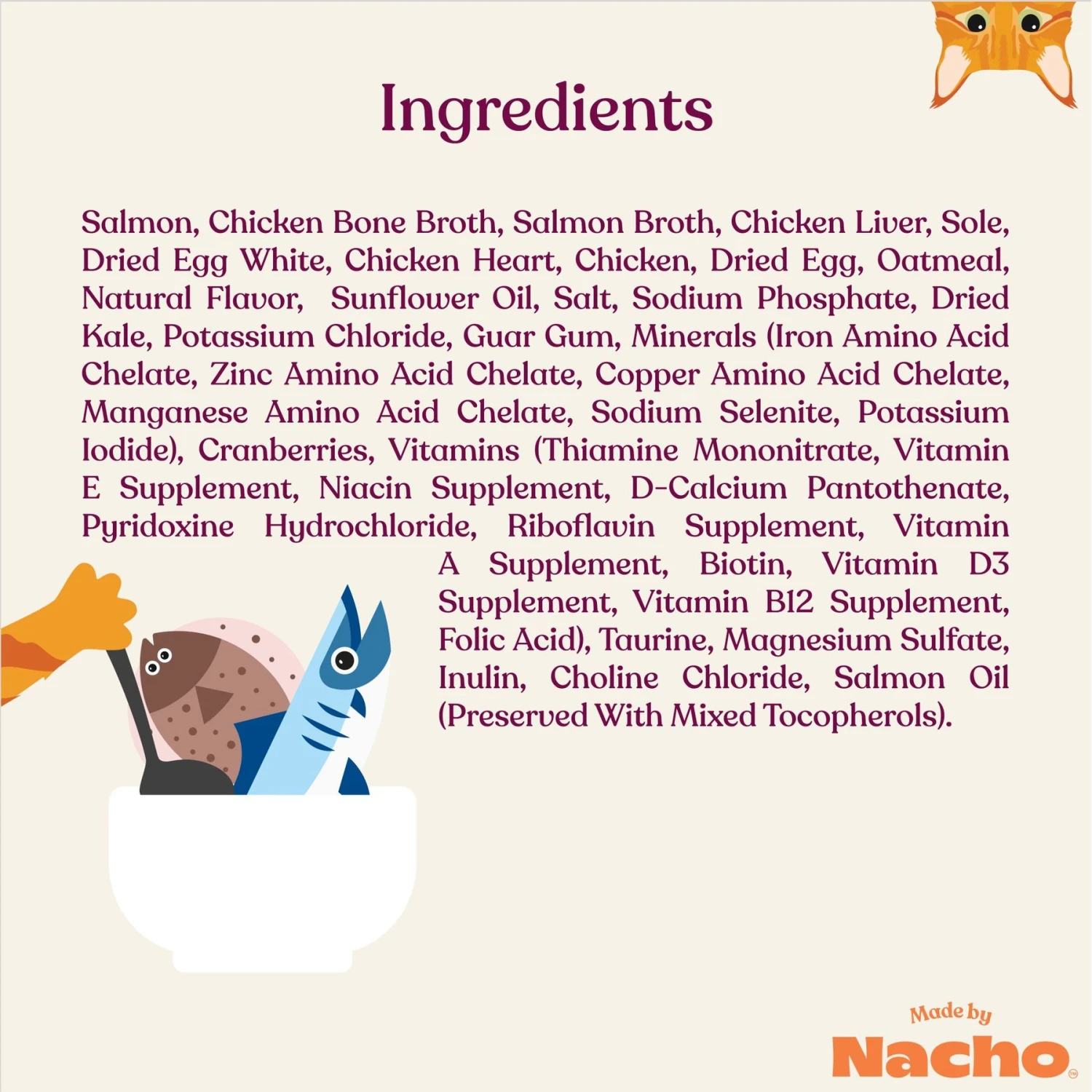 Made By Nacho Sustainably Caught Salmon & Sole Recipe With Bone Broth Minced Wet Cat Food 9 Made By Nacho Sustainably Caught Salmon & Sole Recipe With Bone Broth Minced Wet Cat Food - Image 7
