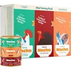 Made By Nacho Chicken, Herring, Salmon & Turkey Variety Pack Grain-Free Pate Wet Cat Food, 5.5-oz Can, Case Of 12 -Furry Friends 554950 PT1. AC SS1800 V1696540962