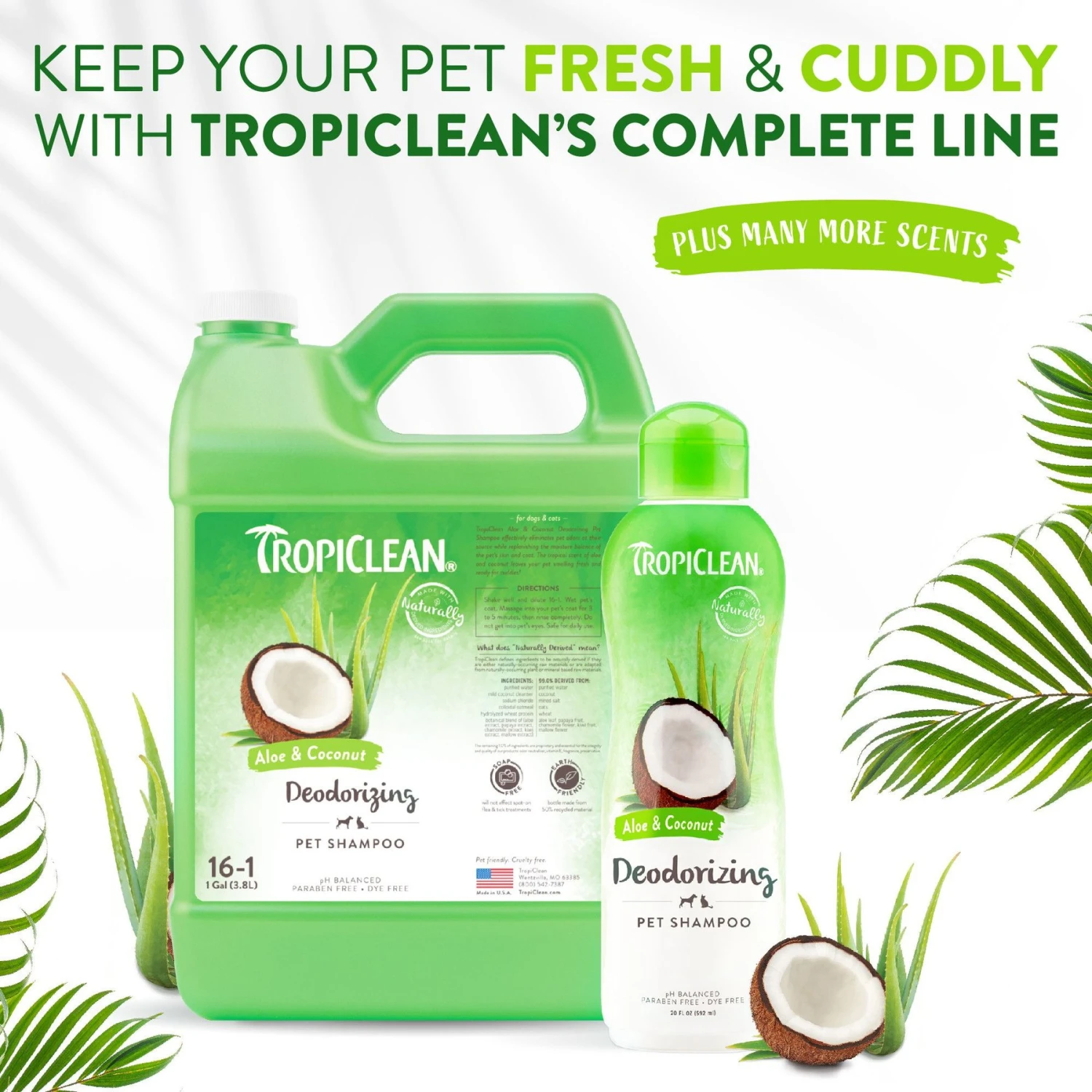 TropiClean Deodorizing Aloe & Coconut Dog & Cat Shampoo 9 TropiClean Deodorizing Aloe & Coconut Dog & Cat Shampoo - Image 7