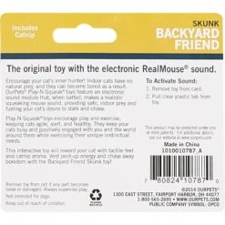 OurPets Backyard Squeaking Skunk Cat Toy -Furry Friends 55726 PT3. AC SS1800 V1527256063