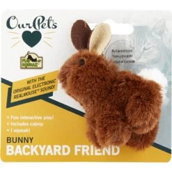 OurPets Backyard Squeaking Bunny Cat Toy -Furry Friends 55742 PT2. AC SS1800 V1526316428