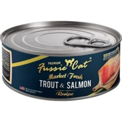 Fussie Cat Market Fresh Trout & Salmon Wet Cat Food, 5.5-oz Can, Case Of 24 -Furry Friends 569694 PT1. AC SS1800 V1658226820