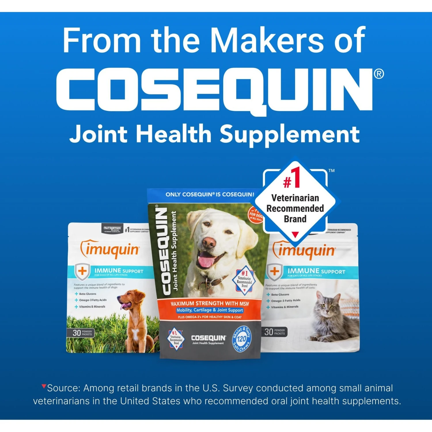 Nutramax Imuquin With Beta Glucans, Marine Lipids, Vitamins & Minerals Powder Packets Immune Supplement For Cats 6 Nutramax Imuquin With Beta Glucans, Marine Lipids, Vitamins & Minerals Powder Packets Immune Supplement For Cats - Image 4