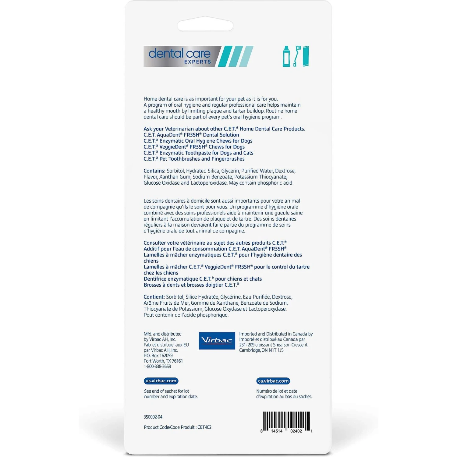 Virbac C.E.T. Enzymatic Oral Hygiene Seafood Flavor Cat Dental Kit 4 Virbac C.E.T. Enzymatic Oral Hygiene Seafood Flavor Cat Dental Kit - Image 2