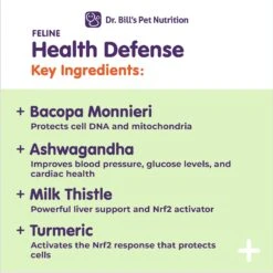 Dr. Bill's Pet Nutrition Feline Health Defense Cat Supplement Powder, 60-gm Pouch -Furry Friends 577478 PT2. AC SS1800 V1674240690