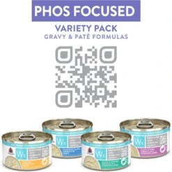 Weruva Wx Phos Focused Pate & Gravy Variety Pack Grain-Free Wet Cat Food, 3-oz Can, Case Of 12 -Furry Friends 578158 PT7. AC SS1800 V1684342094