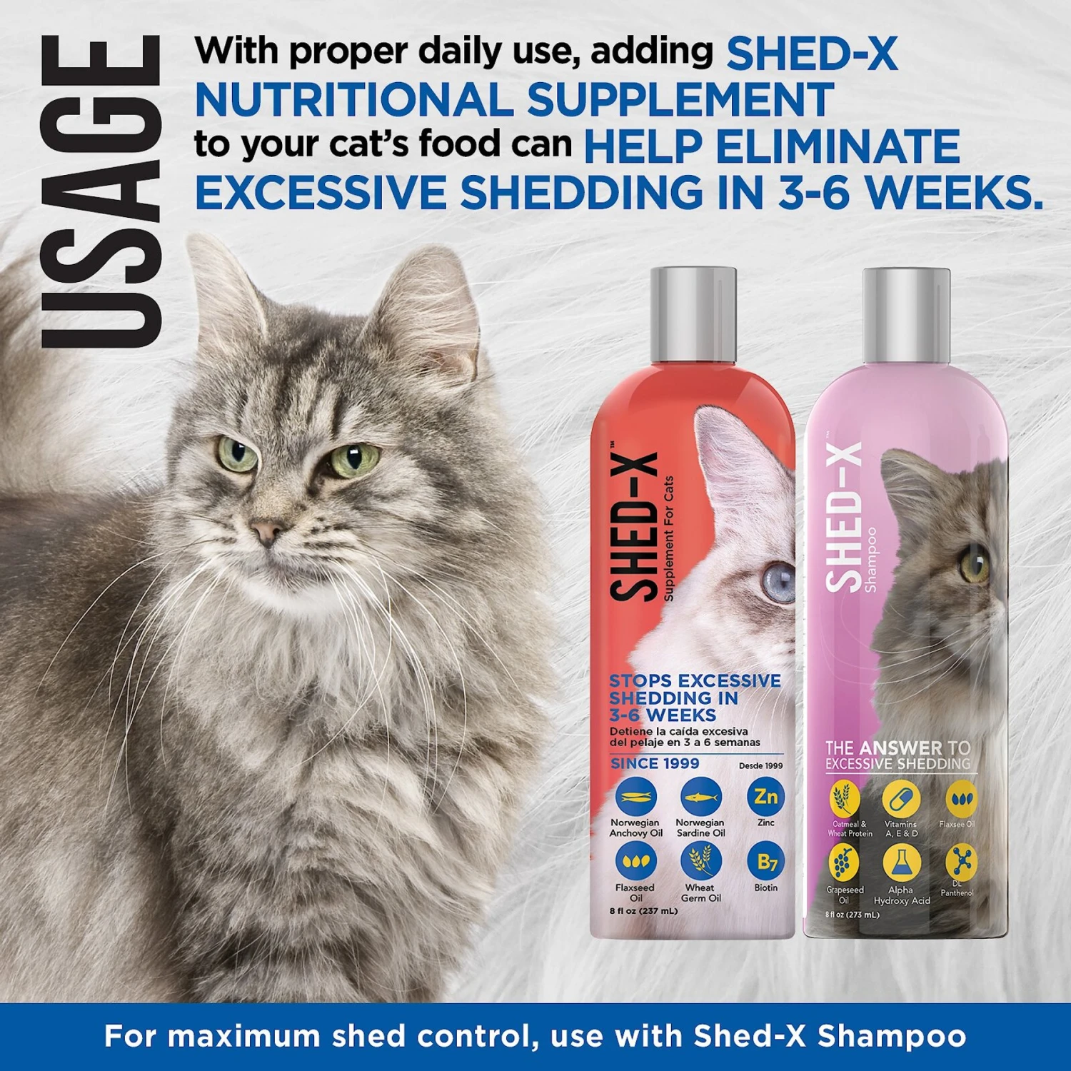 Shed-X Dermaplex Shed Control Nutritional Supplement For Cats 6 Shed-X Dermaplex Shed Control Nutritional Supplement For Cats - Image 4