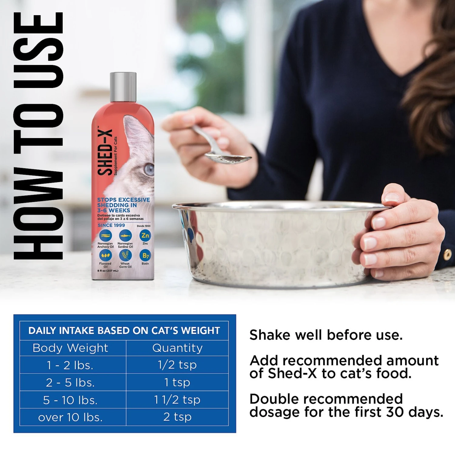 Shed-X Dermaplex Shed Control Nutritional Supplement For Cats 7 Shed-X Dermaplex Shed Control Nutritional Supplement For Cats - Image 5