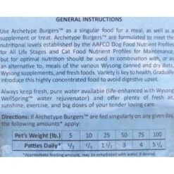 Wysong Archetype Burgers Freeze-Dried Raw Dog & Cat Food -Furry Friends 59623 PT4. AC SS1800 V1458756423