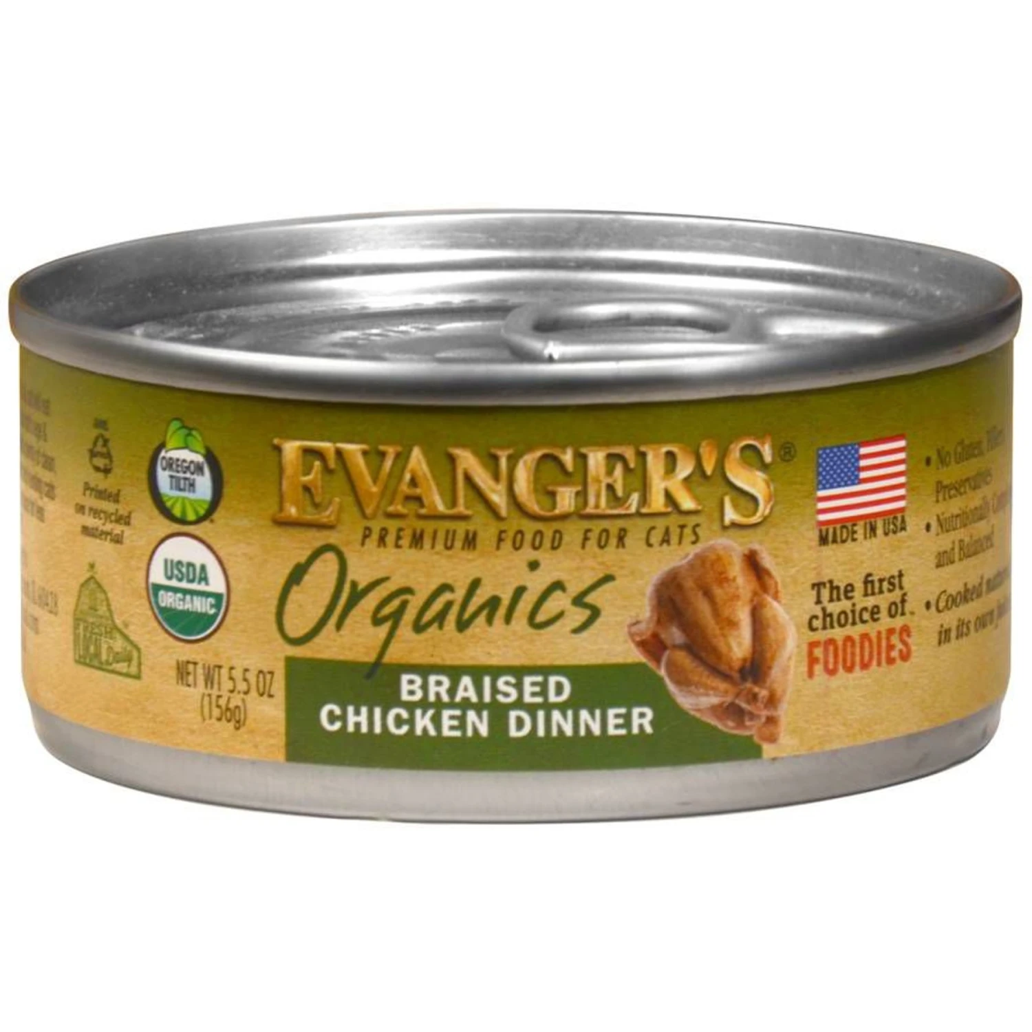 Evanger's Organics Braised Chicken Dinner Canned Cat Food 3 Evanger's Organics Braised Chicken Dinner Canned Cat Food
