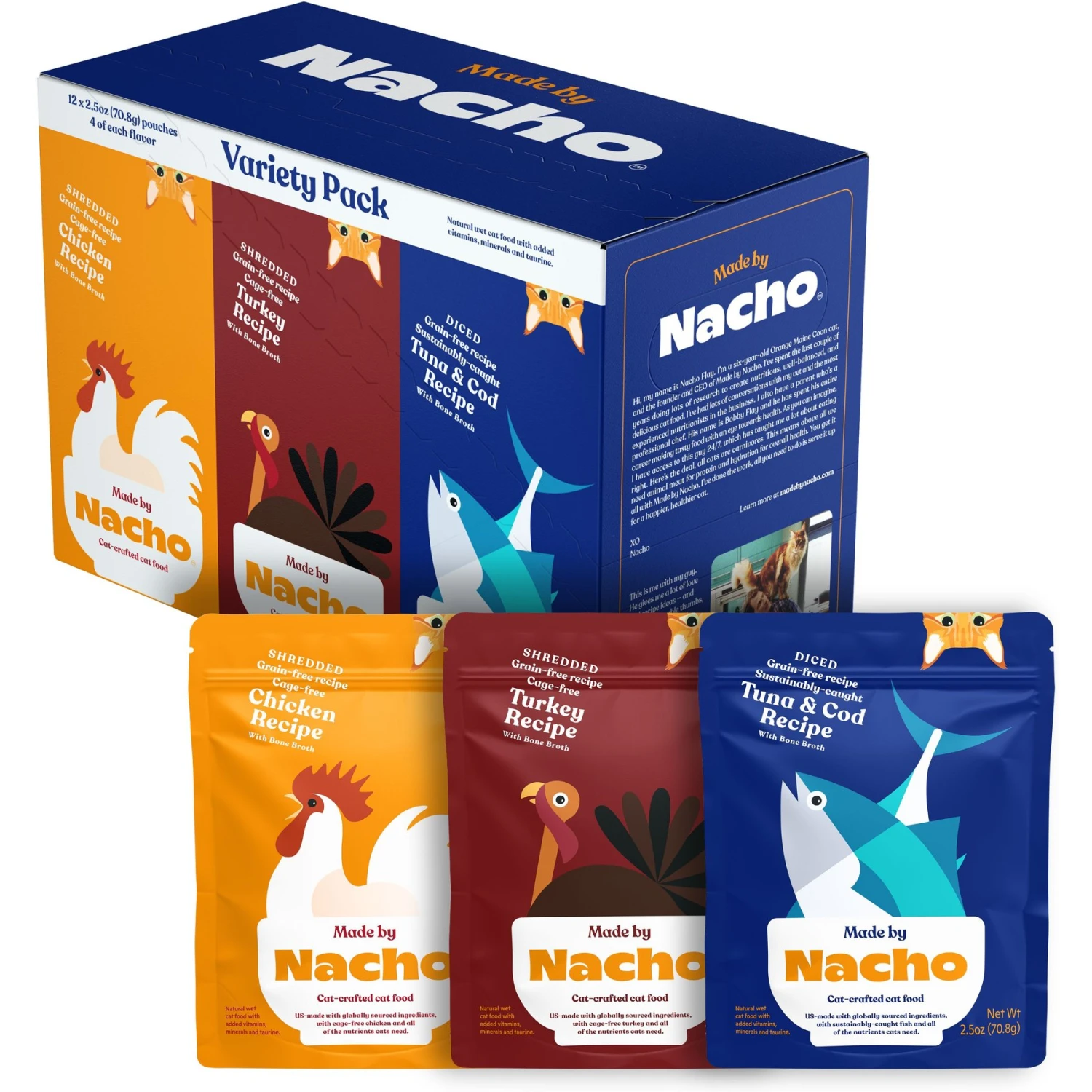 Made By Nacho Cuts In Gravy Recipes With Bone Broth Variety Pack Wet Cat Food & Made By Nacho Shredded & Diced Recipes With Homestyle Bone Broth Variety Pack Grain-Free Wet Cat Food 8 Made By Nacho Cuts In Gravy Recipes With Bone Broth Variety Pack Wet Cat Food & Made By Nacho Shredded & Diced Recipes With Homestyle Bone Broth Variety Pack Grain-Free Wet Cat Food - Image 6