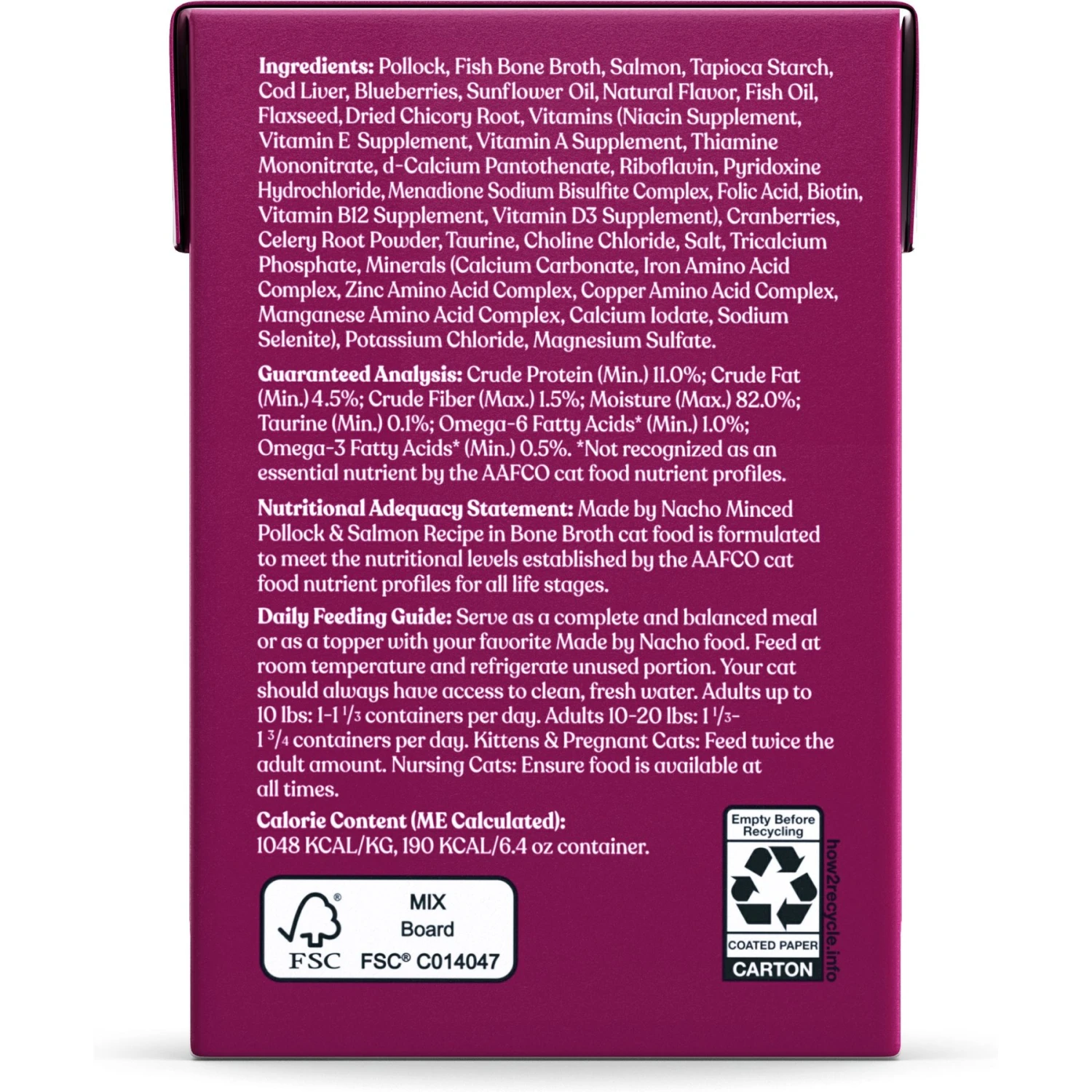Made By Nacho Sustainably-Caught Pollock & Salmon Recipe In Bone Broth Minced Wet Cat Food & Made By Nacho Cage-Free Chicken Recipe In Bone Broth Minced Wet Cat Food 5 Made By Nacho Sustainably-Caught Pollock & Salmon Recipe In Bone Broth Minced Wet Cat Food & Made By Nacho Cage-Free Chicken Recipe In Bone Broth Minced Wet Cat Food - Image 3