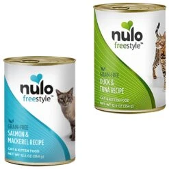 Nulo Freestyle Salmon & Mackerel Recipe Grain-Free Canned Cat & Kitten Food & Nulo Freestyle Duck & Tuna Recipe Grain-Free Canned Cat & Kitten Food