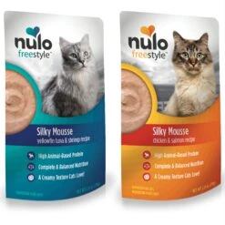 Nulo Freestyle Silky Mousse Tuna & Shrimp Recipe Grain-Free Wet Cat Food, 2.8-oz, Case Of 24 & Nulo Freestyle Silky Mousse Chicken & Salmon Recipe Grain-Free Wet Cat Food, 2.8-oz, Case Of 24