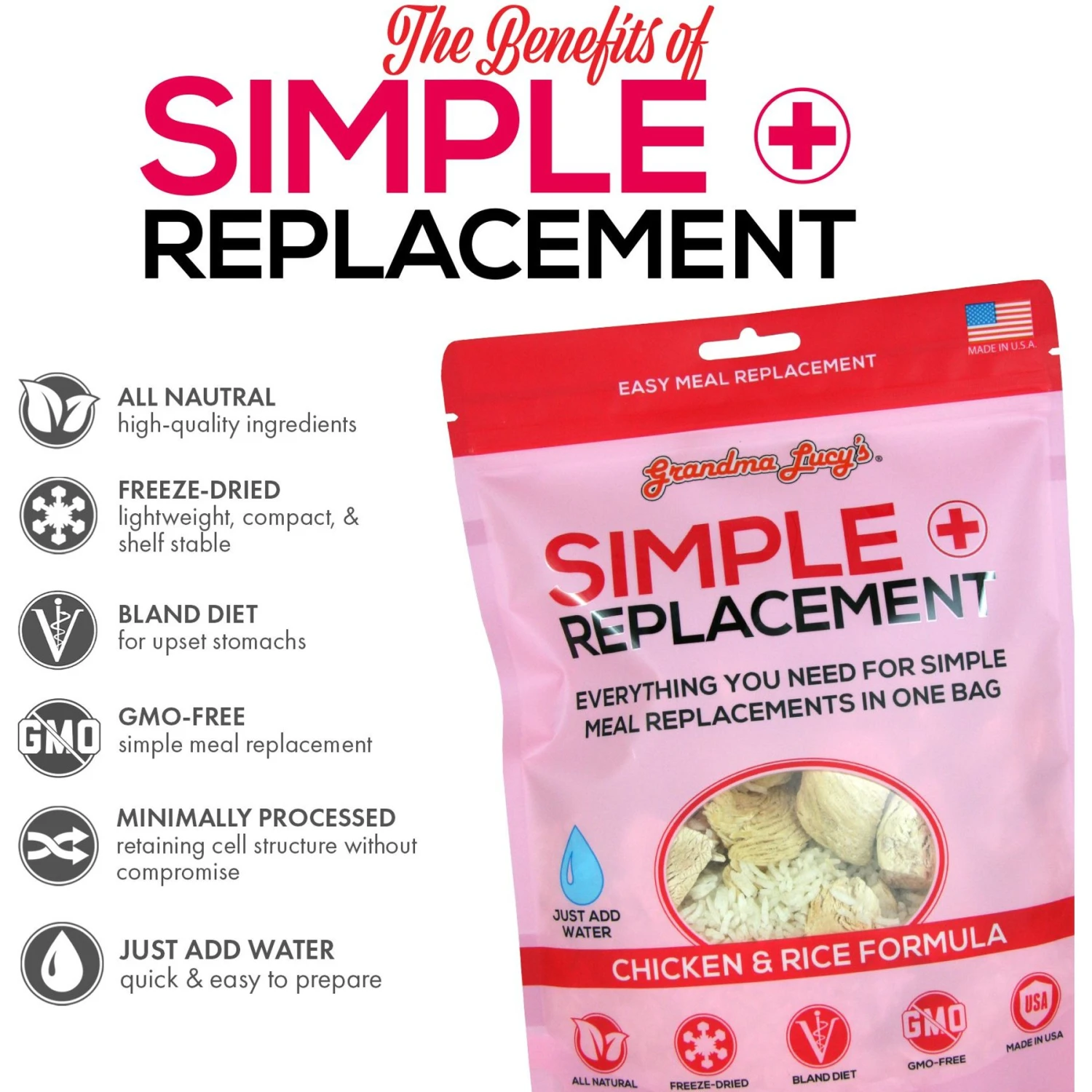Grandma Lucy's Simple Replacement Anti-Diarrhea Freeze-Dried Dog & Cat Meal Replacement 5 Grandma Lucy's Simple Replacement Anti-Diarrhea Freeze-Dried Dog & Cat Meal Replacement - Image 3