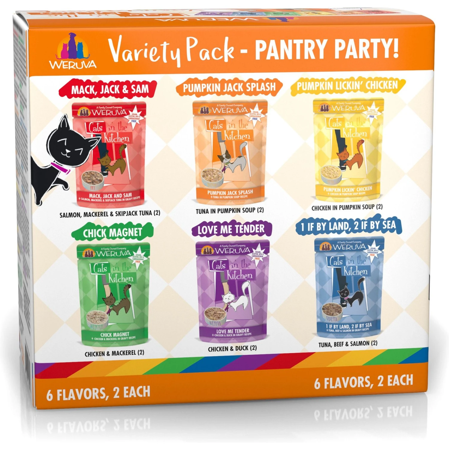 Weruva Cats In The Kitchen Pantry Party Variety Pack Grain-Free Cat Food, 3-oz Pouch, Case Of 12 & BFF OMG Potluck O' Pouches Variety Pack Grain-Free Cat Food Pouches 5 Weruva Cats In The Kitchen Pantry Party Variety Pack Grain-Free Cat Food, 3-oz Pouch, Case Of 12 & BFF OMG Potluck O' Pouches Variety Pack Grain-Free Cat Food Pouches - Image 3