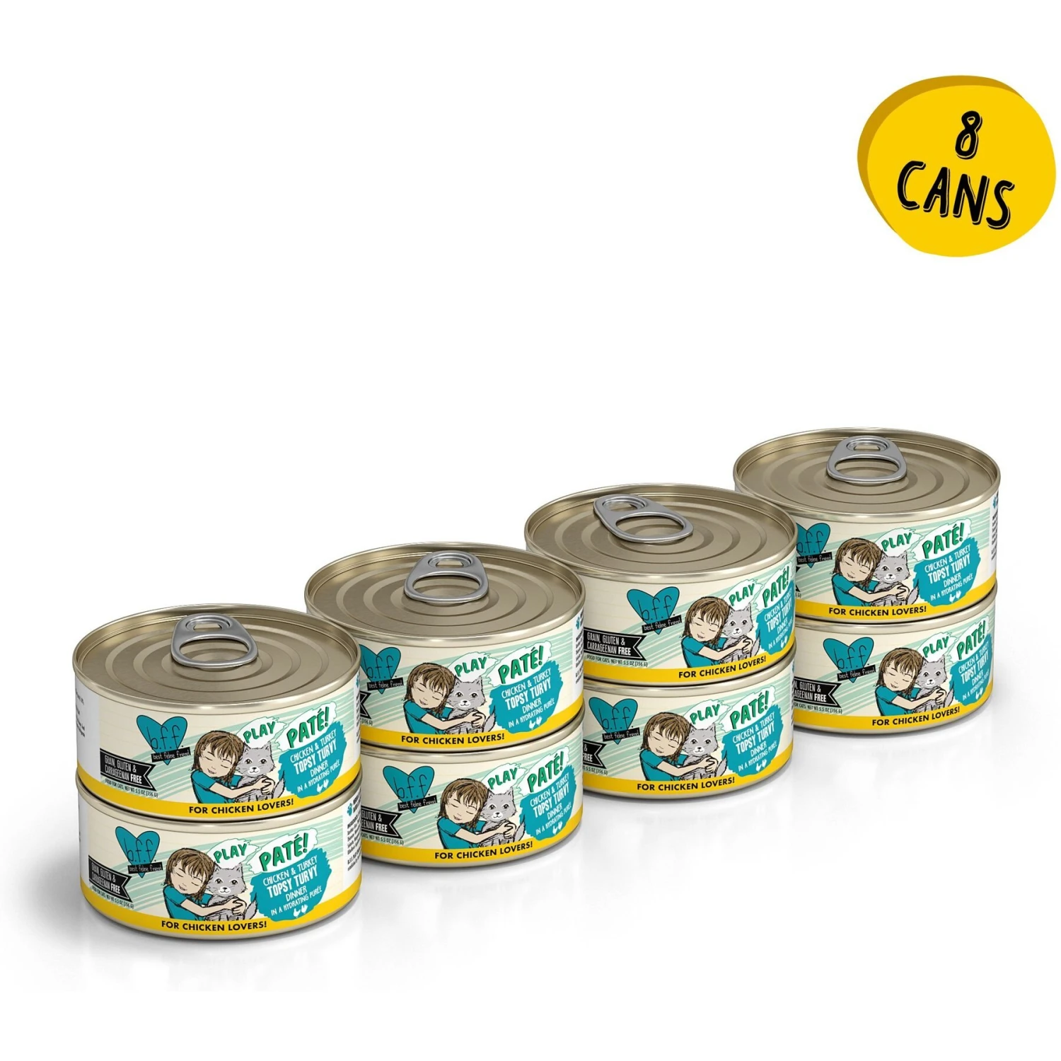 BFF Play Pate Lovers Chicken, Duck & Turkey Take A Chance Wet Cat Food & BFF Play Pate Lovers Chicken & Turkey Topsy Turvy Wet Cat Food 8 BFF Play Pate Lovers Chicken, Duck & Turkey Take A Chance Wet Cat Food & BFF Play Pate Lovers Chicken & Turkey Topsy Turvy Wet Cat Food - Image 6