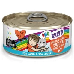 BFF OMG Crazy 4 U! Chicken & Salmon Dinner In Gravy Grain-Free Canned Cat Food & BFF OMG QT Patootie! Chicken & Turkey Dinner In Gravy Grain-Free Canned Cat Food -Furry Friends 611734 PT2. AC SS1800 V1661548252