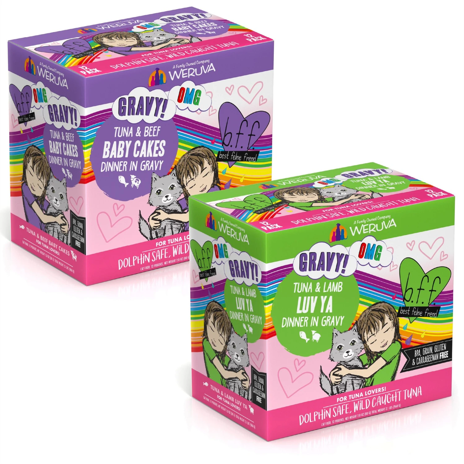 BFF Tuna & Beef Baby Cakes Dinner In Gravy Wet Cat Food Pouches & BFF Tuna & Lamb Luv Ya Dinner In Gravy Wet Cat Food Pouches 3 BFF Tuna & Beef Baby Cakes Dinner In Gravy Wet Cat Food Pouches & BFF Tuna & Lamb Luv Ya Dinner In Gravy Wet Cat Food Pouches