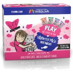 Weruva Best Feline Friend Paté Lovers, Aw Yeah! Paté Jamboree! Variety Pack Grain-Free Wet Cat Food, 2.8-oz Pouch, Case Of 12 & BFF Play Pate Lovers Pate Partay Variety Pack Wet Cat Food, 3-oz Pouch, Pack Of 12 -Furry Friends 611846 PT5. AC SS1800 V1661548613