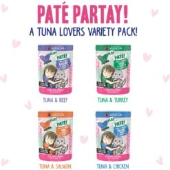 Weruva Best Feline Friend Paté Lovers, Aw Yeah! Paté Jamboree! Variety Pack Grain-Free Wet Cat Food, 2.8-oz Pouch, Case Of 12 & BFF Play Pate Lovers Pate Partay Variety Pack Wet Cat Food, 3-oz Pouch, Pack Of 12 -Furry Friends 611846 PT6. AC SS1800 V1661548615