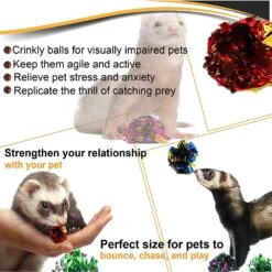 SunGrow Interactive Colorful Indoor Cat & Ferret Mylar Crinkle Balls & Chase Toy, 2-in, 24 Count 14 SunGrow Interactive Colorful Indoor Cat & Ferret Mylar Crinkle Balls & Chase Toy, 2-in, 24 Count -Furry Friends 616582 PT5. AC SS1800 V1673973769
