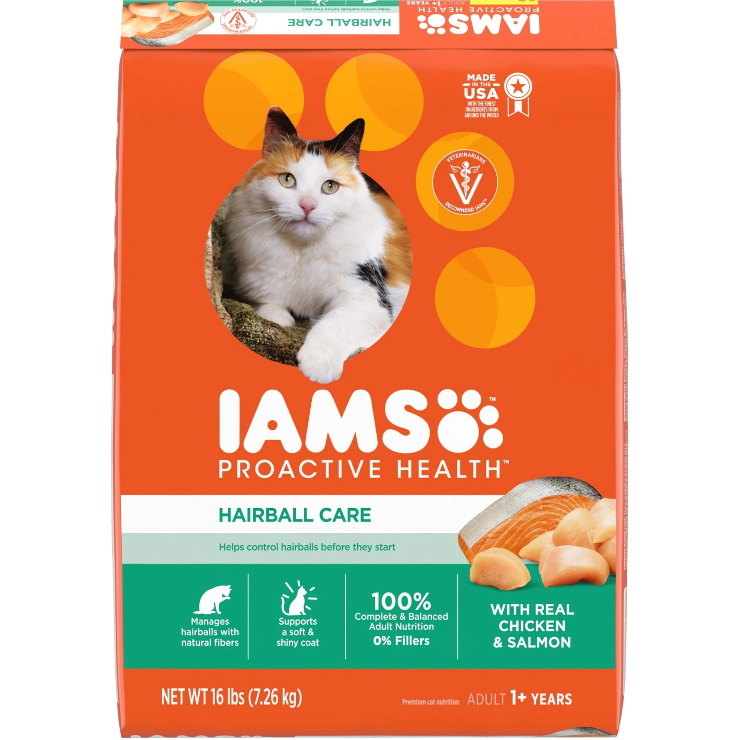 Iams ProActive Health Adult Hairball Care With Chicken & Salmon Dry Cat Food 3 Iams ProActive Health Adult Hairball Care With Chicken & Salmon Dry Cat Food