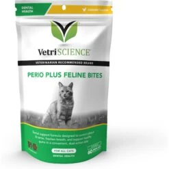 VetriScience Perio Plus Everyday Health Feline Bites Dental Cat Treats