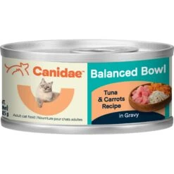 CANIDAE Balanced Bowl Salmon & Sweet Potato Recipe In Gravy Wet Cat Food, 3-oz Can, Case Of 24 & CANIDAE Balanced Bowl Tuna & Carrots Recipe In Gravy Wet Cat Food, 3-oz Can, Case Of 24 -Furry Friends 632638 PT6. AC SS1800 V1663602799