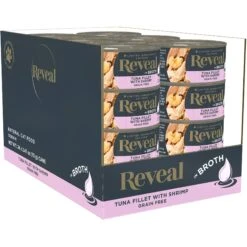 Reveal Natural Grain-Free Tuna Fillet With Shrimp In Broth Flavored Wet Cat Food, 2.47-oz Can, Case Of 24