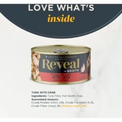 Reveal Natural Grain-Free Tuna With Crab In Broth Flavored Wet Cat Food, 2.47-oz Can, Case Of 24 -Furry Friends 637846 PT2. AC SS1800 V1663106805