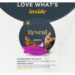 Reveal Natural Grain-Free Chicken With Duck In Broth Flavored Wet Cat Food, 2.12-oz Pot, Case Of 18 -Furry Friends 638006 PT2. AC SS1800 V1663106389