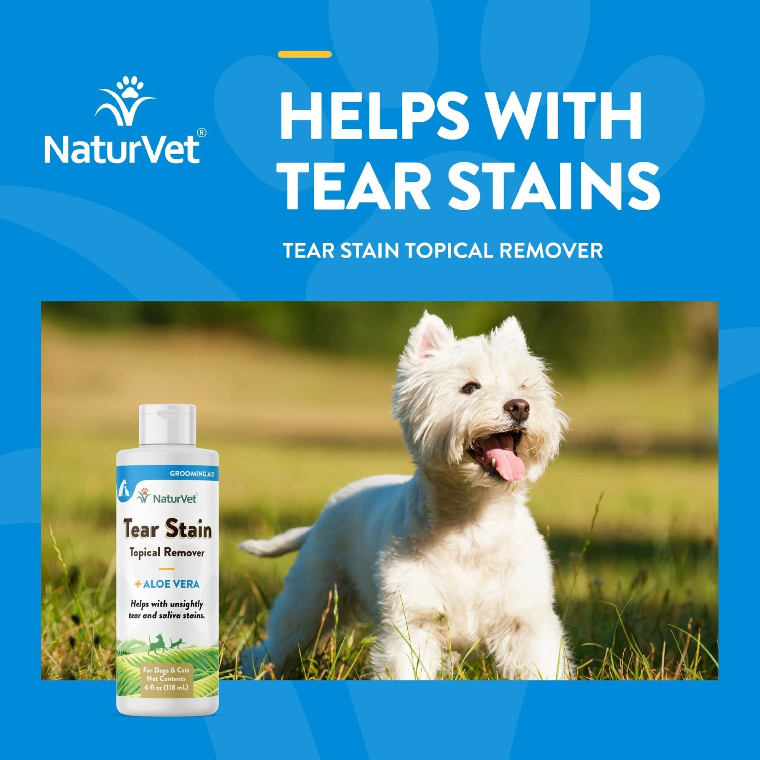 NaturVet Tear Stain Remover Dog & Cat Liquid Topical Formula 6 NaturVet Tear Stain Remover Dog & Cat Liquid Topical Formula - Image 4