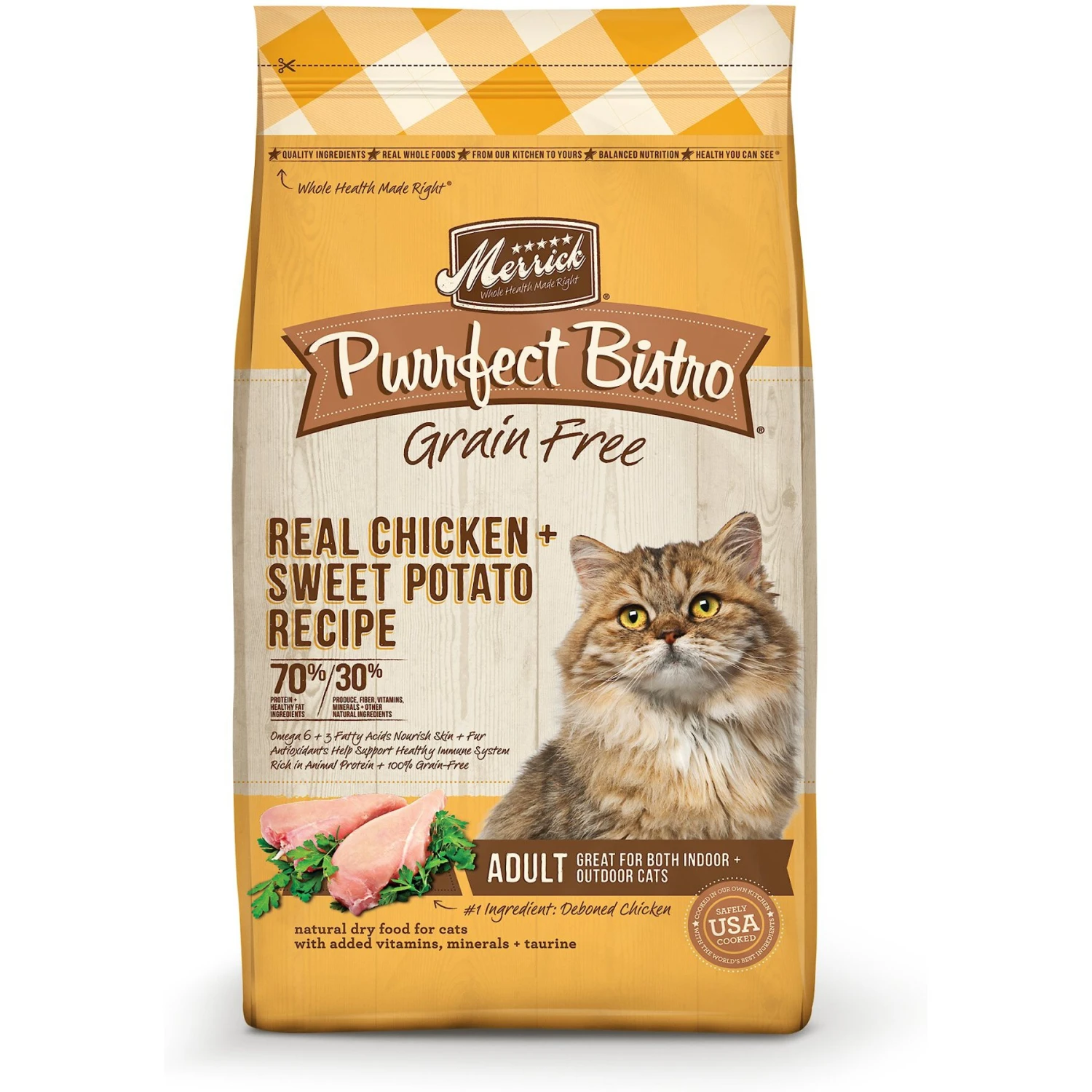 Merrick Purrfect Bistro Grain-Free Real Chicken + Sweet Potato Recipe Adult Dry Cat Food 3 Merrick Purrfect Bistro Grain-Free Real Chicken + Sweet Potato Recipe Adult Dry Cat Food