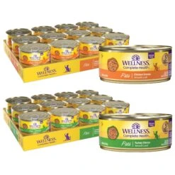 Wellness Complete Health Pate Chicken Entree Grain-Free Natural Canned Cat Food & Wellness Complete Health Turkey Formula Grain-Free Natural Canned Cat Food