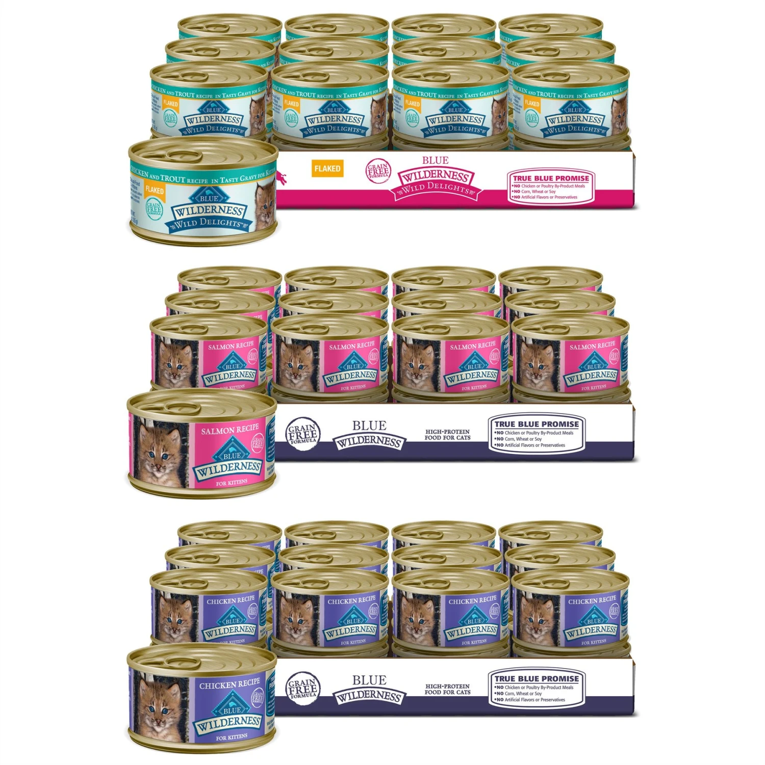 Blue Buffalo Wilderness Kitten Salmon Grain-Free Canned Cat Food + 2 Items 3 Blue Buffalo Wilderness Kitten Salmon Grain-Free Canned Cat Food + 2 Items