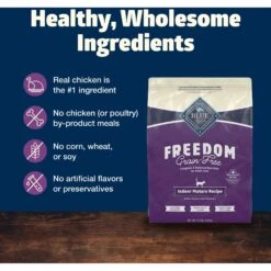 Blue Buffalo Freedom Indoor Mature Chicken Recipe Grain-Free Dry Cat Food -Furry Friends 64713 PT5. AC SS1800 V1649130683