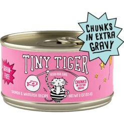 Tiny Tiger Chunks In EXTRA Gravy Salmon & Whitefish Recipe Grain-Free Canned Cat Food & Tiny Tiger, Lickables, Variety Pack, Bisque Cat Treat & Topper -Furry Friends 652742 PT1. AC SS1800 V1664900092