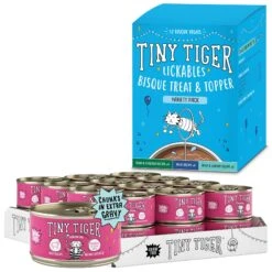 Tiny Tiger Chunks In EXTRA Gravy Beef Recipe Grain-Free Canned Cat Food & Tiny Tiger, Lickables, Variety Pack, Bisque Cat Treat & Topper