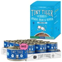 Tiny Tiger Pate Whitefish & Tuna Recipe Grain-Free Canned Cat Food & Tiny Tiger, Lickables, Variety Pack, Bisque Cat Treat & Topper