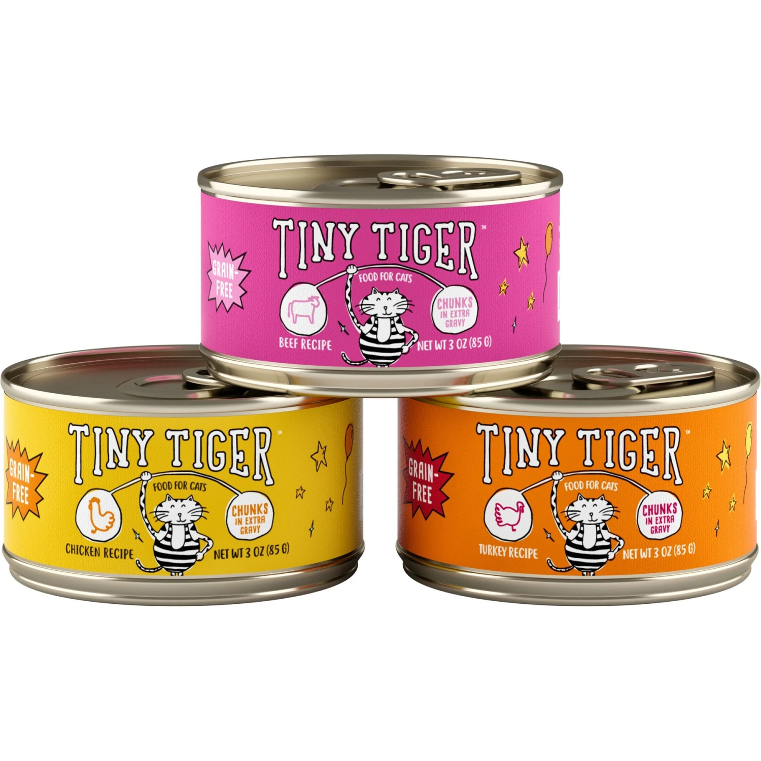 Tiny Tiger Chunks In EXTRA Gravy Beef & Poultry Recipes Variety Pack Grain-Free Canned Cat Food & Tiny Tiger Lickables, Senior Formula, Tuna & Chicken Recipe, Bisque Cat Treat & Topper 5 Tiny Tiger Chunks In EXTRA Gravy Beef & Poultry Recipes Variety Pack Grain-Free Canned Cat Food & Tiny Tiger Lickables, Senior Formula, Tuna & Chicken Recipe, Bisque Cat Treat & Topper - Image 3
