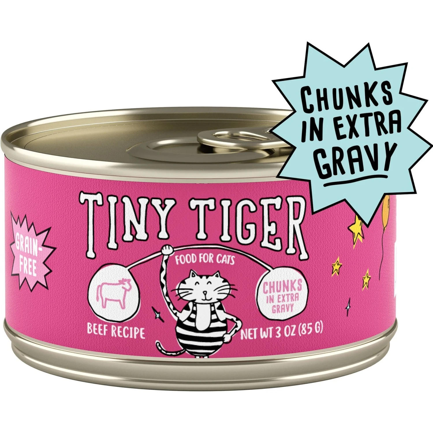 Tiny Tiger Chunks In EXTRA Gravy Beef Recipe Grain-Free Canned Cat Food & Tiny Tiger Lickables, Senior Formula, Tuna & Chicken Recipe, Bisque Cat Treat & Topper 4 Tiny Tiger Chunks In EXTRA Gravy Beef Recipe Grain-Free Canned Cat Food & Tiny Tiger Lickables, Senior Formula, Tuna & Chicken Recipe, Bisque Cat Treat & Topper - Image 2