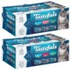 Blue Buffalo Tastefuls Salmon, Chicken, Ocean Fish & Tuna Entrées Variety Pack Pate Wet Cat Food, 3-oz Can, Case Of 12 & Blue Buffalo Tastefuls Tuna, Chicken, Fish & Shrimp Entrées Variety Pack Flaked Wet Cat Food -Furry Friends 662622 MAIN. AC SS1800 V1667323266