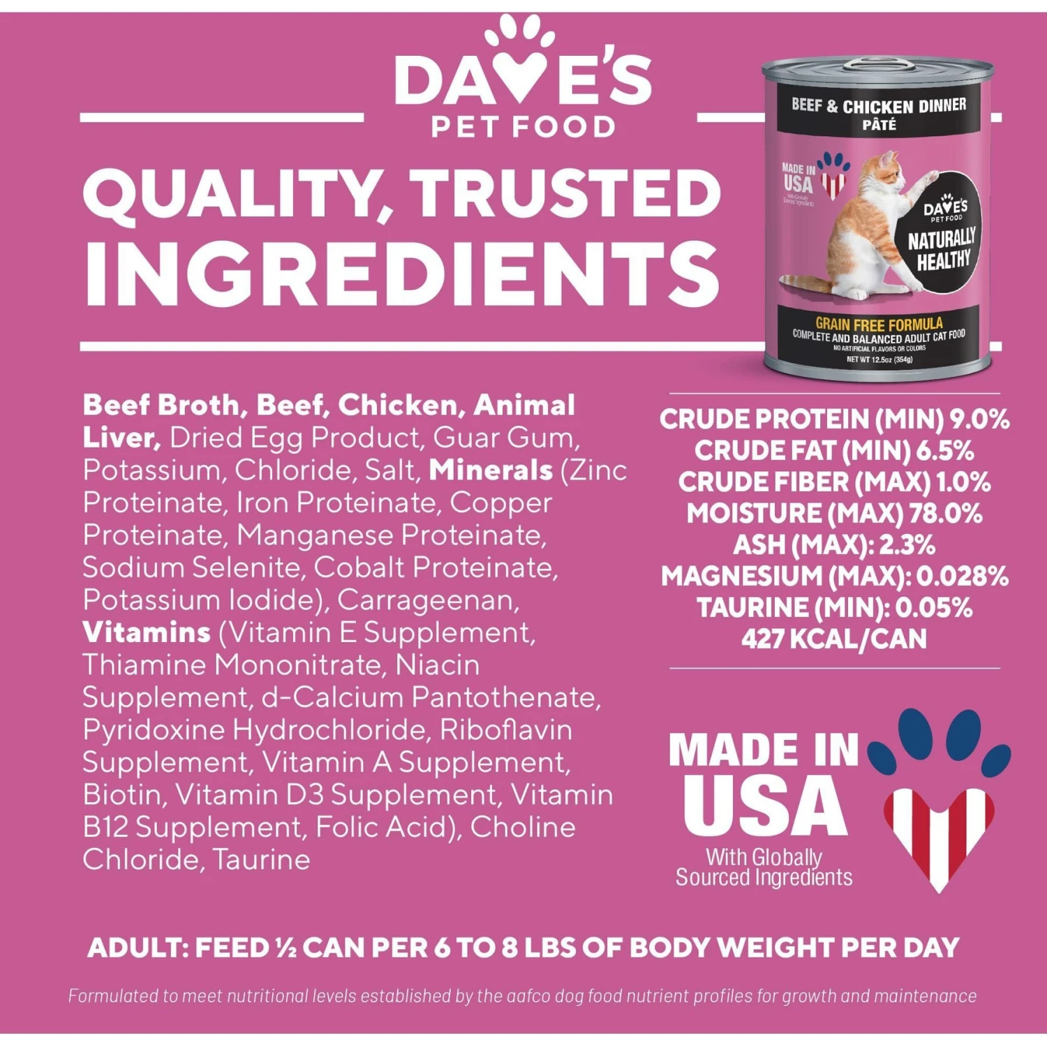 Dave's Pet Food Naturally Healthy Grain-Free Beef & Chicken Dinner Canned Cat Food 5 Dave's Pet Food Naturally Healthy Grain-Free Beef & Chicken Dinner Canned Cat Food - Image 3