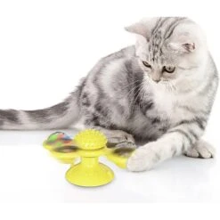 Pet Life 'Windmill' Rotating Suction Cup Spinning Cat Toy -Furry Friends 667670 PT2. AC SS1800 V1665604618