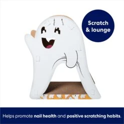 Frisco Halloween Cutie Ghost Cardboard Cat House With Catnip -Furry Friends 668358 PT2. AC SS1800 V1689351045