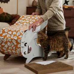 Frisco Halloween Cutie Ghost Cardboard Cat House With Catnip -Furry Friends 668358 PT3. AC SS1800 V1689343955