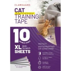 CLAWGUARD Anti-Scratch Training Cat Deter Tape Sheets, 10 Count, 17 X 12-in